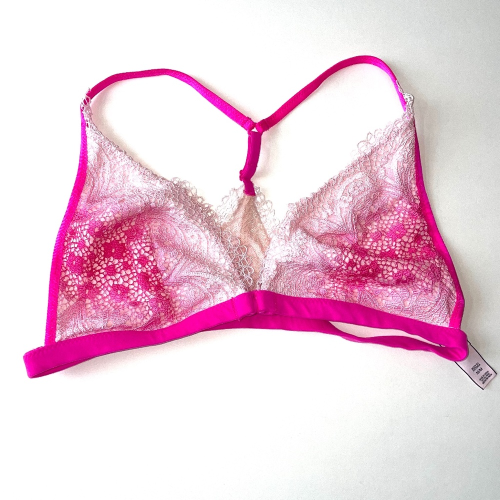 New Victorias Secret hot pink ombré lace bra M